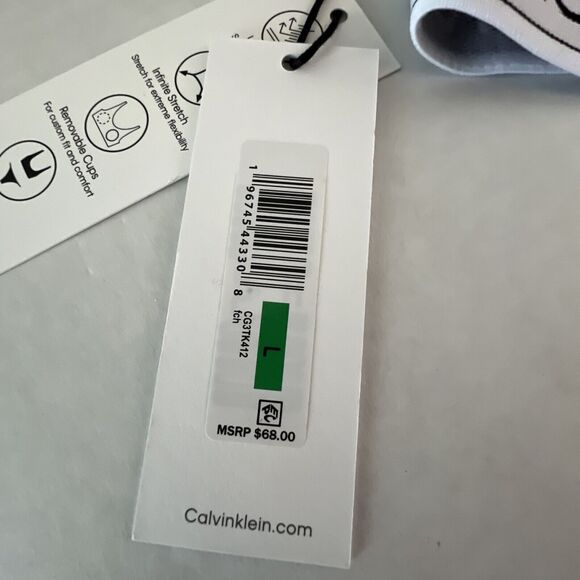 Calvin Klein Swimwear Sz L UPF50+ Magenta Pink Bikini Top & Bottom 2 Pc Set - Picture 7 of 10